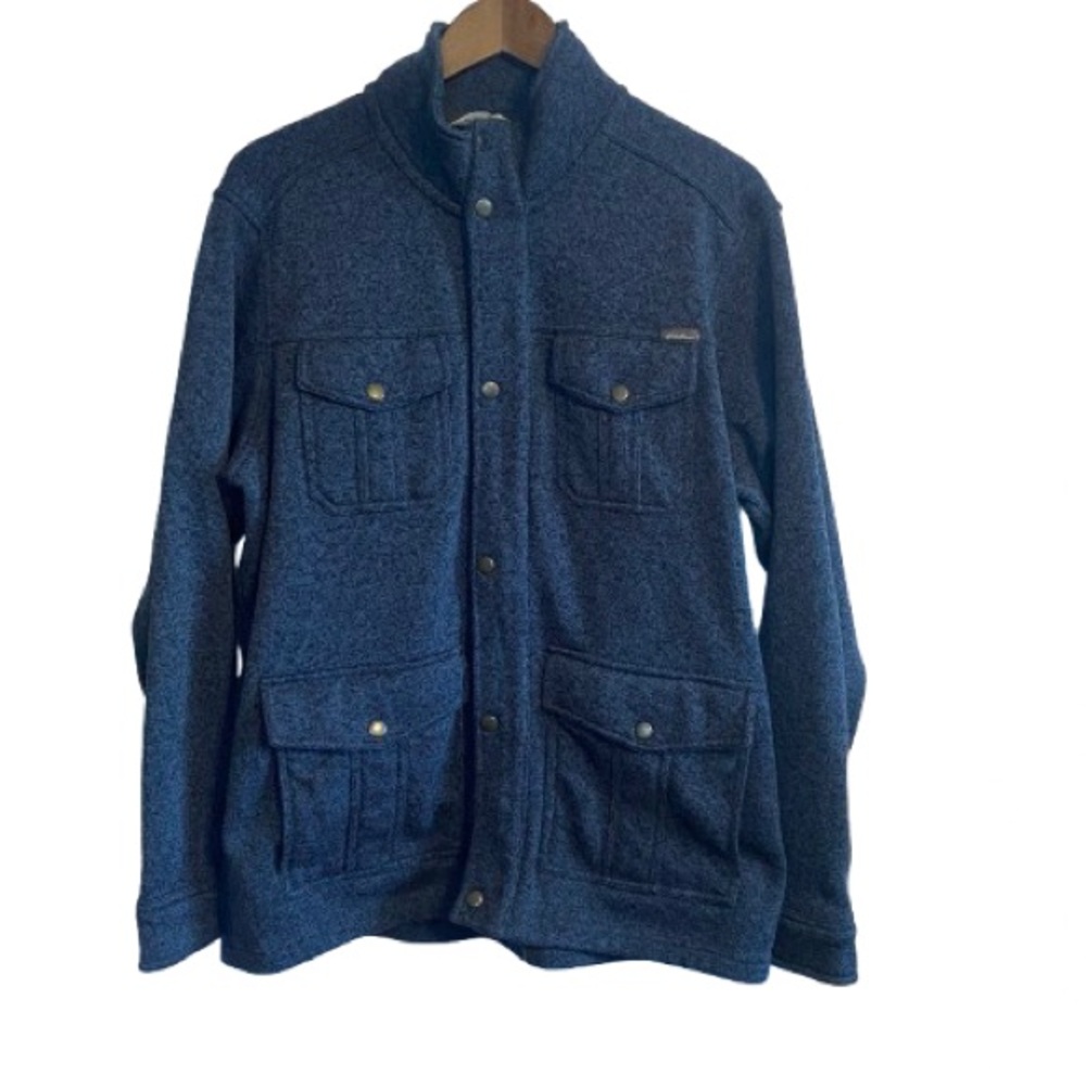 Comfy Men's Eddie Bauer Blue Jacket Sweater Cardigan Outdoor